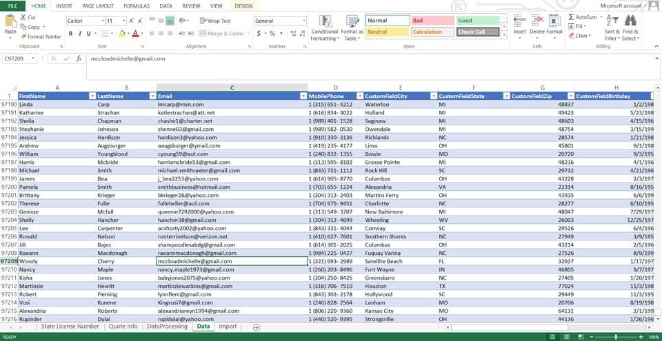 EXCEL FORMULA PROCESSING